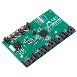 SATA 3.0 6Gbps 1 to 5 Splitter Ports HUB Adapter Converter PM Multiplier Port - Picture 1 of 6