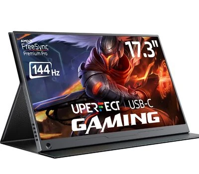 Tragbarer Monitor 17,3 Zoll 144Hz Monitore 1080P Display USB C HDMI SmartCover - Bild 1 von 4