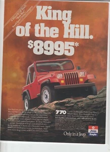 Original 1989 Jeep Magazine Ad "King of the Hill. $8995" - Picture 1 of 1