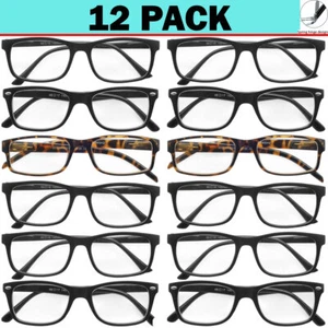 Reading Glasses Mens Womens Reader 12 Pack With Spring Hinge Frames Style NEW - Picture 1 of 3