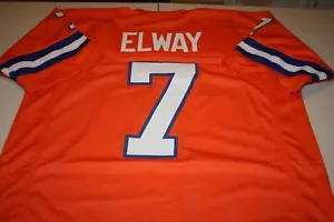JOHN ELWAY #7 GENÄHTES ORANGE THROBACK TRIKOT GRÖSSE XL HOF 2004 SB MVP - Bild 1 von 2
