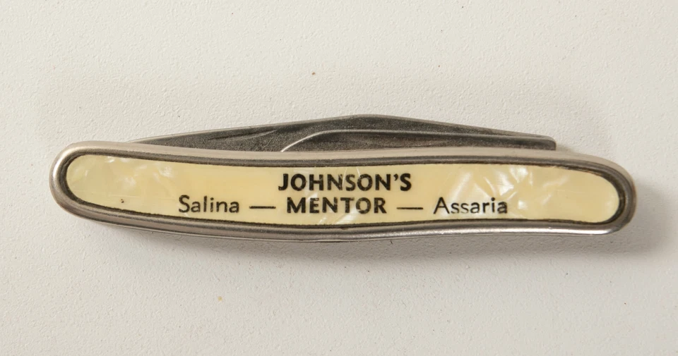 Advertising Pocket Knife (B1C-13) Johnsons Mentor (JSF6) Salnia Asaria Colonial - Image 1 of 4