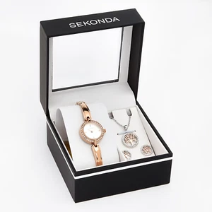 Sekonda 2926G Ladies Rose Gold Watch, Earrings Necklace Gift Set - Picture 1 of 3