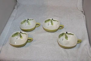 Red Wing Pottery Lotus Lot of 4 Cups , Green (chartreuse) - Picture 1 of 10