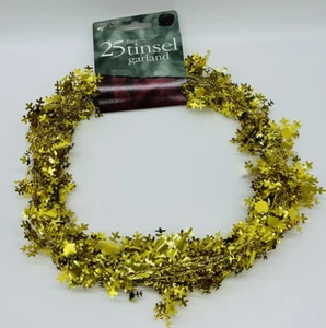 Gold Tinsel Garland. 25 Ft. New - Picture 1 of 5