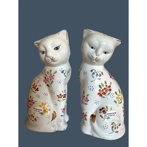 VTG Formalities By Baum Bros. Floral Chintz Gold Gilt 7" Ceramic Cat 🐱 Figurine - Picture 1 of 10