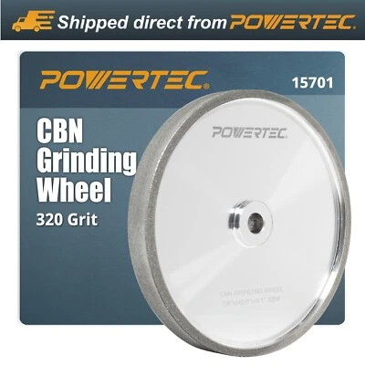 POWERTEC 15701 CBN Grinding Wheel 8 inch 320 Grit, 1" Wide with 5/8" Arbor, 1PK - Image 1 of 4