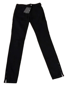 BALENCIAGA WOMENS BLACK STRAIGHT LEG DENIM JEANS ZIP ANKLES UK 8-10 RRP £195 NWT - Picture 1 of 8