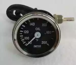 Smith Black Trans Oil Temperature Gauge Farenheit 200 F - Picture 1 of 5