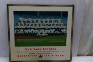 New York Yankees Team Photo Ballantine Ale Beer Display Poster Sign Print 1954  - Picture 1 of 12