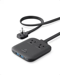 Anker Nano Ladestation 6-in-1 67W USB C Steckdosenleiste 2 Steckdosen Flachstecker 5ft - Bild 1 von 6