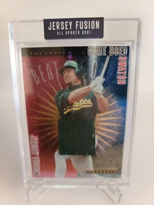 2021 JERSEY FUSION MARK MCGWIRE WORN JERSEY 1997 GREEN A’S “BASH BROTHERS” - Image 1 of 2