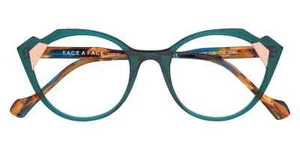 400€ Eyeglasses Cat Eye Designer Face à Face Paris Gipse 3 Green Duck 50Mm - Picture 1 of 2