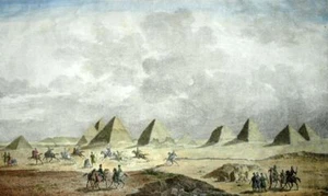 NOURI ET LES PYRAMIDES KOUCHITES en Egypte lithographie originale de 1823 - Imagen 1 de 3