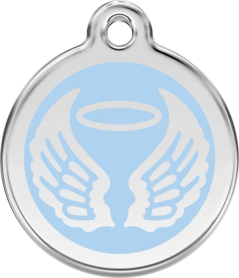 Steel Red Dingo Angel ID Dog Tag Black Purple Blue Green Yellow Orange Red Pink - Image 1 of 4