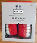 Hunter Women’s Short Boot Socks Red Blue Stripe - NWT Sz MEDIUM (5-7)
