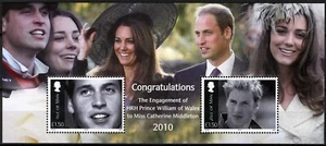 Isla de Man 2010, MS Compromiso del Príncipe Guillermo y Catalina MNH, Mi Bl 76 - Imagen 1 de 1