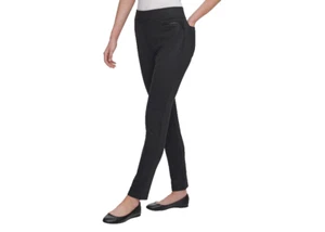 DKNY Jeans Women's Pull On Ponte Pants With Back Pockets (BLACK,LARGE) NWOT - Picture 1 of 2
