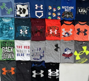 UNDER ARMOUR Boys Heatgear & Assorted Style Graphic Logo T-Shirts; Szs 4-7, NWT - Picture 1 of 24