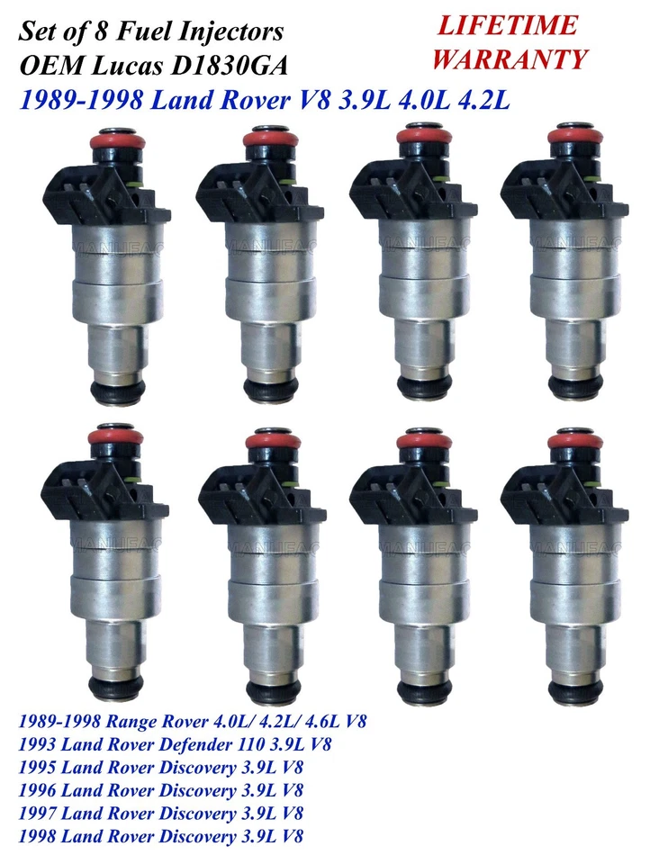 Inyectores de combustible originales 8X Lucas para Land Rover Discovery 4.0 1995-1996-1997-1998 Foto 1 de 1