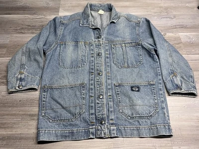 Chaqueta de camionero vaquera vintage Levis Dockers para mujer Petite Petite descolorida con botones Foto 1 de 4