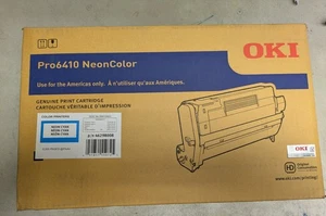 OKI Pro6410 Neon Cyan Print Toner Cart With Drum 46298008 New in Box Unopened - Picture 1 of 5