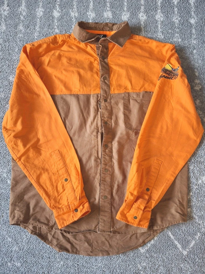 Browning Pheasants Forever Shooting Shirt Men’s M Orange Hunting Outdoor  - Image 1 of 4