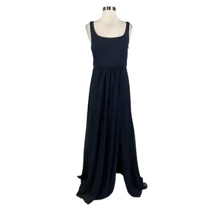 Adrianna Papell Women's Formal Dress Size 0 Blue Crepe and Chiffon Long Gown - Picture 1 of 11