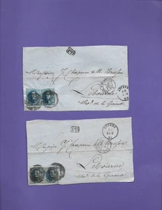 1861 62 2 DEVANT LETTRE ANVERS BELGIQUE  A LIVOURNE - Imagen 1 de 1