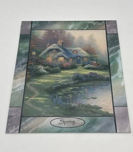 Thomas Kinkade “Stained Glass” Seasons Clock Collection Panel • SPRING - Picture 1 of 7