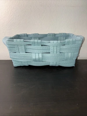 Turquoise Fabric Woven Basket - Image 1 of 4