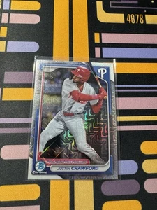 2024 Bowman Justin Crawford #BCP-17 Mojo Refractor - Picture 1 of 2