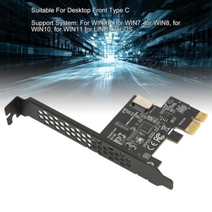 PCIE X1 To USB3.2 PCIE To USB 3.2 Expansion Card Black 5Gbps High Speed PCIE NEW - Zdjęcie 1 z 12