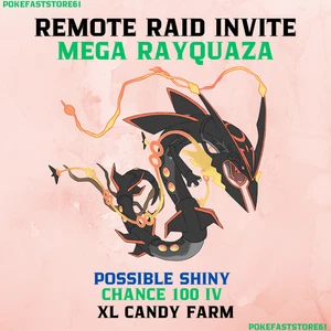 Mega Rayquaza Remote Raid Invite Pokemon Go✨Chance 100 iv✨XL Candy Farm✨ - Picture 1 of 1