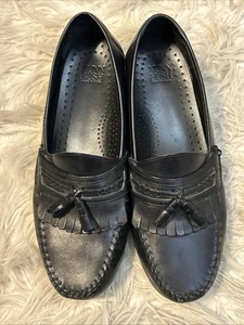 Zapatos de vestir sin cordones Nunn Bush de cuero negro con borla Mocasines para hombre talla 11M - Imagen 1 de 12