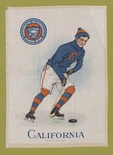 1910 Large Murad tobacco silk S21 UNIVERSITY OF CALIFORNIA Hockey Player