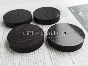 4x Hifi 50mm carbon fiber Speaker Isolation Stand Spike Base Amp Feet - Picture 1 of 4