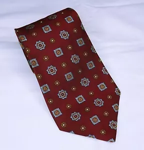 Men's Burberry's Of London Tie Hand Made 100% Silk Burgundy Maroon 56.5" X 4" - Picture 1 of 7