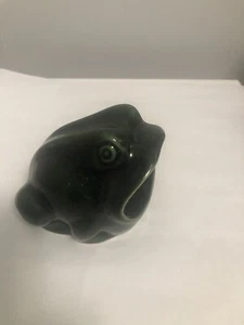 Vintage Ceramic Green Wide Mouth Frog Kitchen Scrub Sponge Soap Holder - Picture 1 of 5
