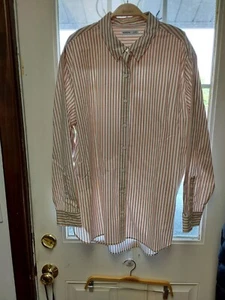 Nueva con etiquetas Camisa de Maternidad Sonoma para Mujer Bronceada Blanca Rayas XL - Imagen 1 de 3