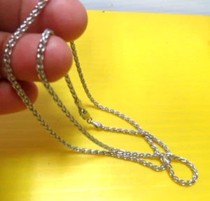 14k White GOLD SPIGA WHEAT LINK CHAIN neck necklace 20" - Picture 1 of 11