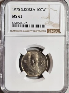 South Korea 100 Won 1975 NGC MS 63 - Picture 1 of 2