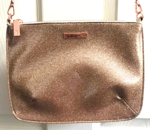 TED BAKER Gold Glitter CLUTCH CROSSBODY Bag Handbag