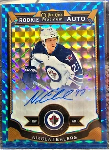 Nikolaj Ehlers 15/16 UD O-Pee-Chee Platinum BLUE CUBES Rookie Auto /35 - Picture 1 of 1