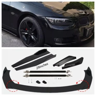 For BMW 1-6 Series Black Front Rear Bumper Lip+Side Skirts+Strut Rods Body Kits Foto 1 de 4