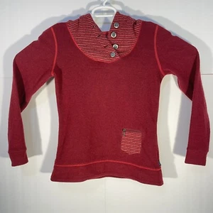Kuhl Chianti Fleece Hoodie Sweater Women’s Small Wool Blend Maroon Red - Picture 1 of 6
