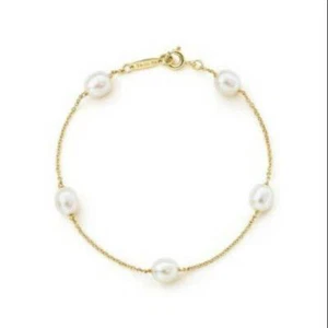 Indonesia Pearl Sterling Silver 925 with Gold Plating Chain Bracelet - Picture 1 of 1