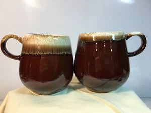 Par de tazas de café de goteo marrón cerámica McCoy vintage #7025 - Imagen 1 de 4