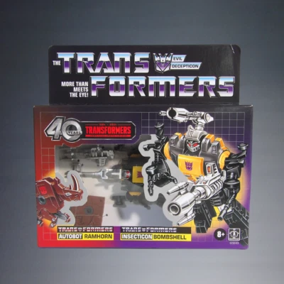 HASBRO TRANSFORMERS EVIL DECEPTICON 40 YRS AUTOBOT RAMHORN+INSECTICON BOMBSHELL - Image 1 of 4