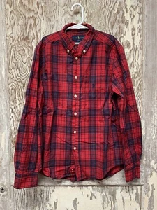 RALPH LAUREN GOLD LABEL BOYS LONG SLEEVE RED PLAID BUTTON DOWN SHIRT,  L 14-16 - Picture 1 of 3